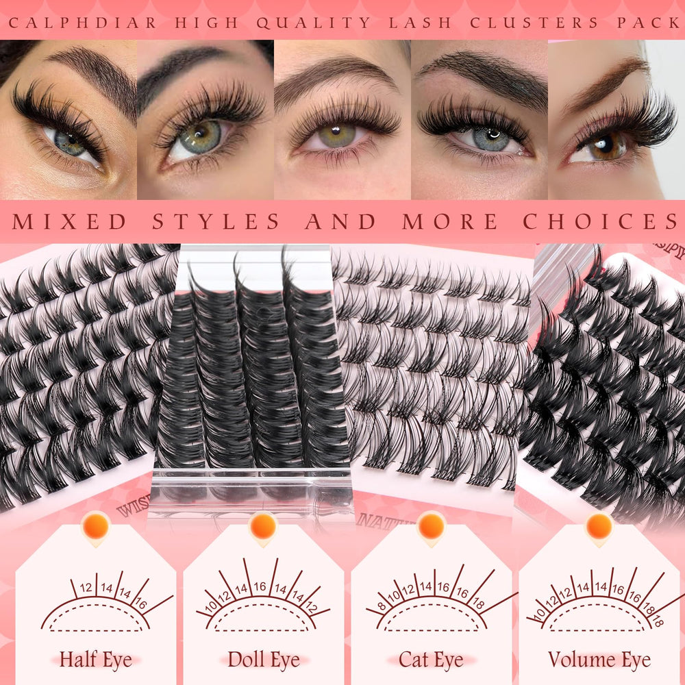 Calphdiar 14mm lash clusters for moderate drama