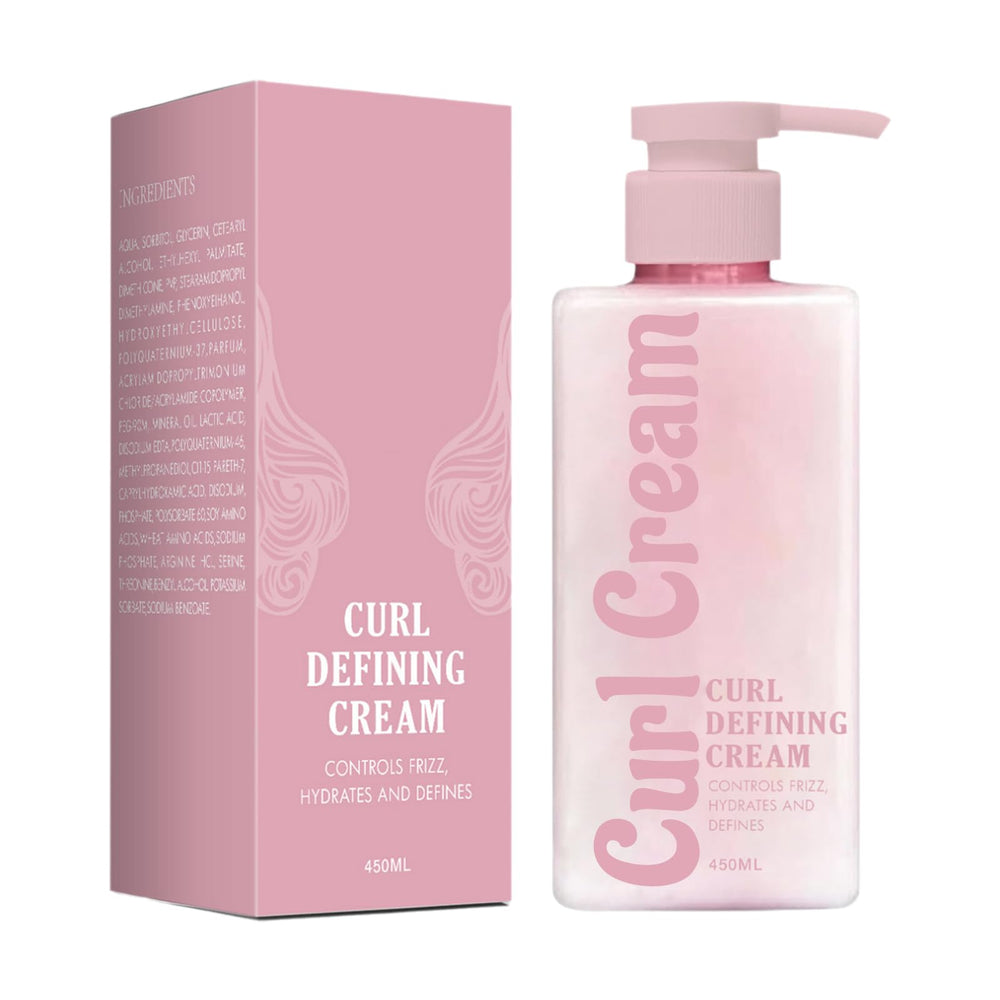 Calyphra Curl Defining Cream bottle highlighting anti-frizz and defined curls.