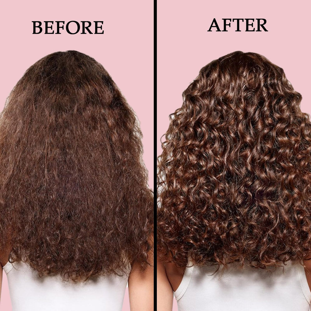 Styling counter with Calyphra Curl Defining Cream ideal for frizz control.