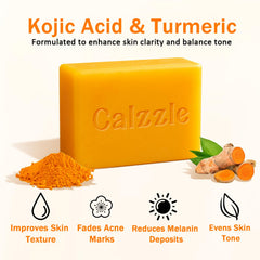 Calzzle Kojic Acid Soap exfoliating nets boost lather and gentle exfoliation.