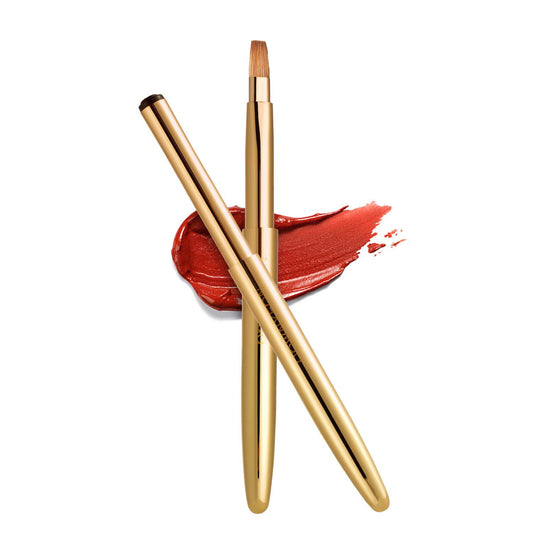 Camdeez Rownyeon travel retractable lip brush shown in compact, portable form for clean lipstick application