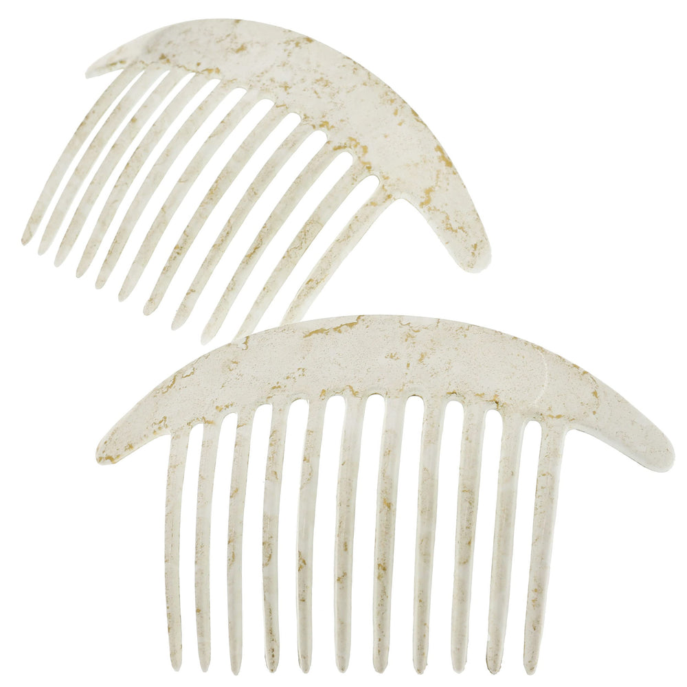 Camila Paris CP2940 white pearl interlocking combs secure elegant updos with comfortable hold