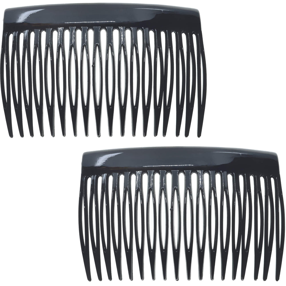 Camila Paris CP2946 side comb in black closeup delivers secure hold for elegant updos.