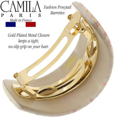 CP3234 beige barrette from Camila Paris showing slip-free grip for daily styling