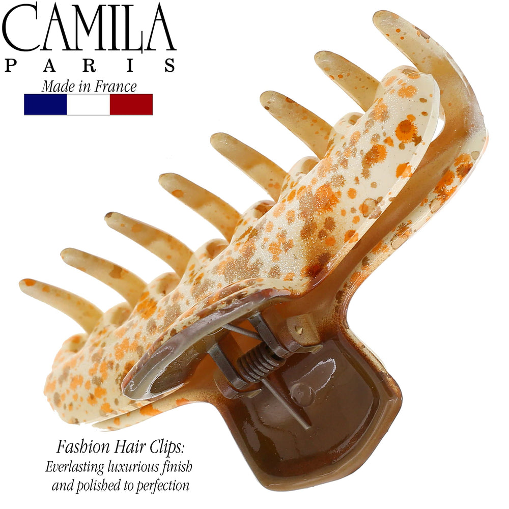 Camila Paris CP3307 orange butterfly clip detail showcasing meticulous craftsmanship.