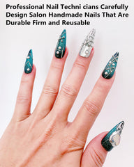 CAMILCY almond-shaped long nails deliver durable wear with a natural appearance