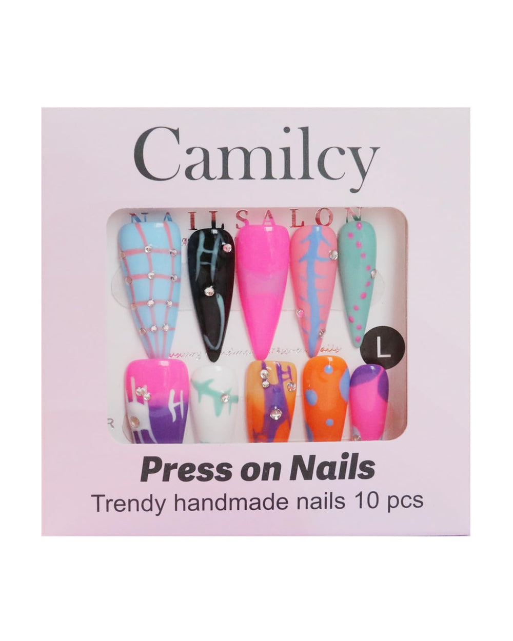 CAMILCY nails ready for simple at-home application and removal.