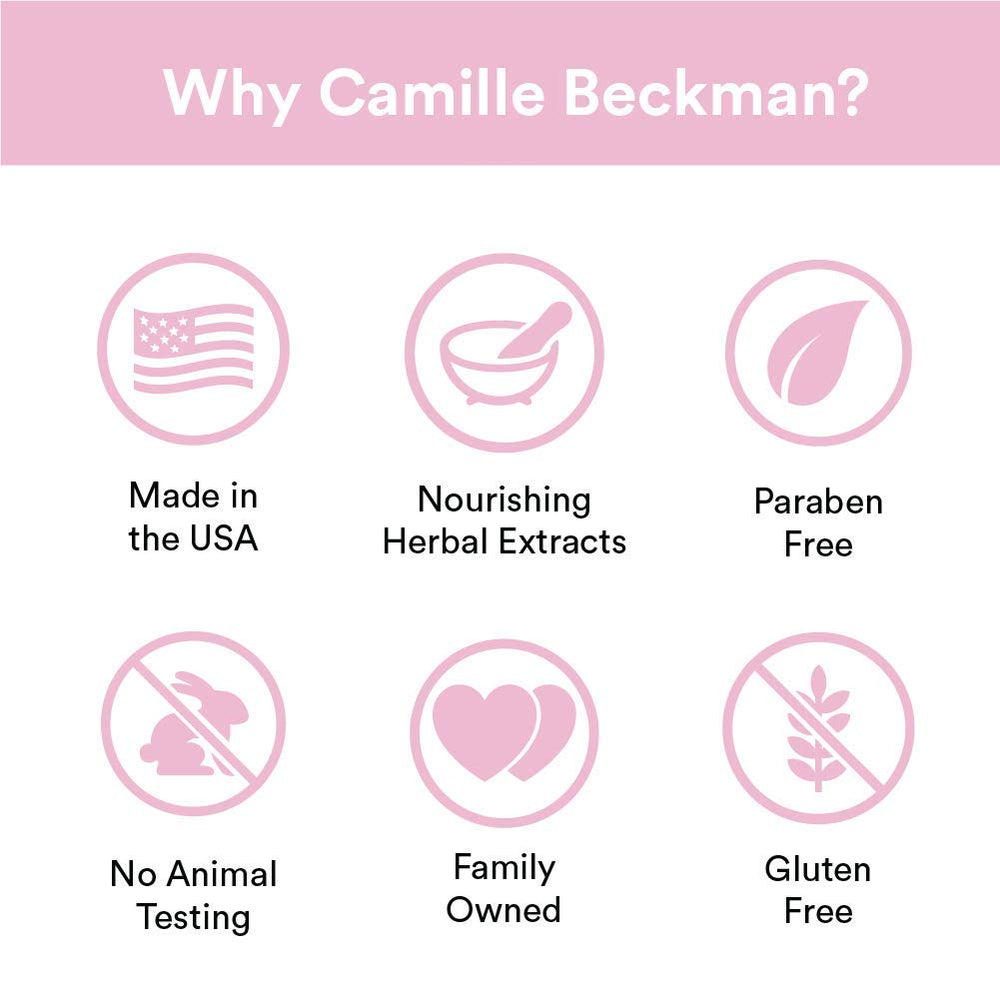 Three Camille Beckman glycerine rosewater bars displayed for easy handling and gifting.