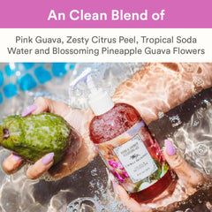 Camille Beckman Guava Blossom bottle label highlighting tropical fragrance.