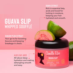 Camille Rose Guava whipped cream applying on hands demonstrates even root-to-tip coverage.