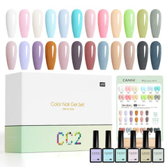 CANNI 30 colors palette box showcasing vibrant gel shades for spring and summer.