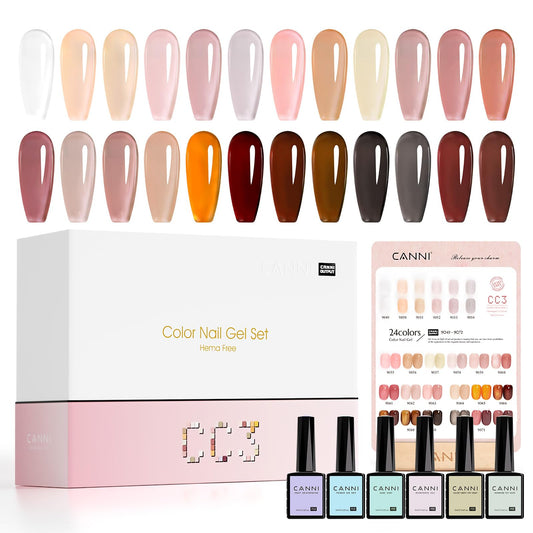 CANNI Jelly Gel Nail Polish Set box displaying 30 shades for French manicures