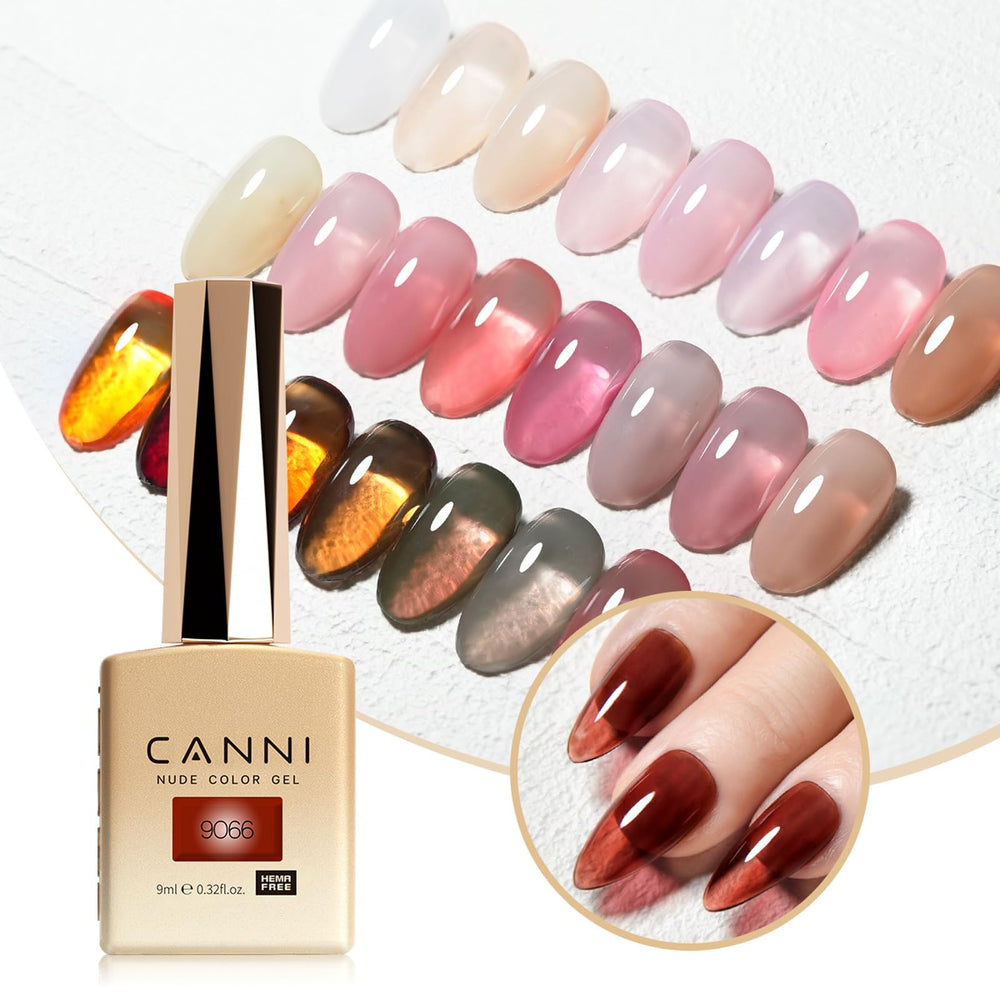 CANNI Jelly Gel Nail Polish Set shade chart for quick color reference
