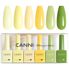CANNI 6-color gel polish set bottles show pastel shades for at-home manicures