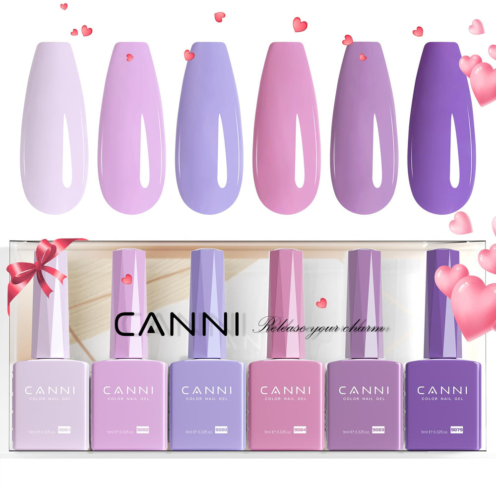 CANNI 6-color gel bottles close-up showing rich hues for at-home manicures