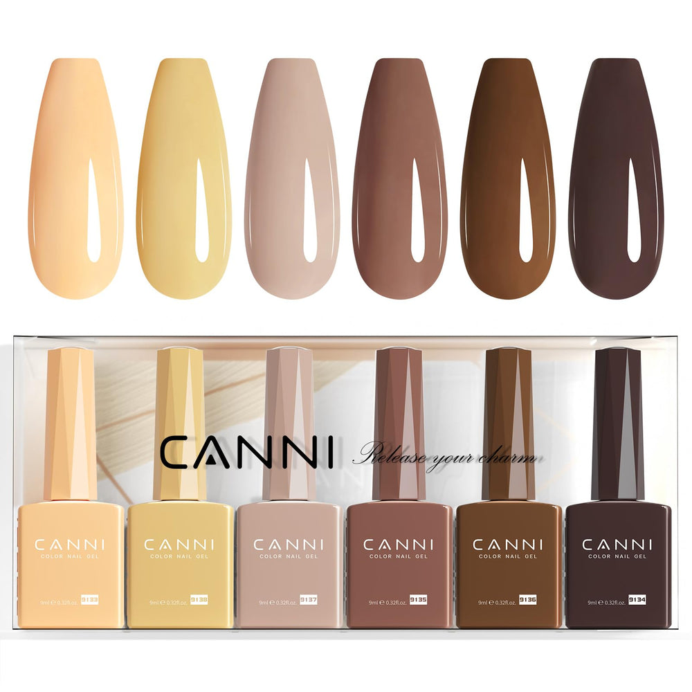CANNI 6 Colors gel bottle close-up for accurate color viewing and planning.