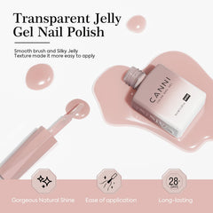 CANNI gel polish bottle set close-up highlights vibrant, translucent pink shades
