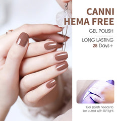 CANNI Brown Nude gel bottle skin‑tone swatch for natural‑looking nails.