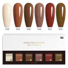 CANNI Brown Nude gel finished manicure image for durable salon‑like results.