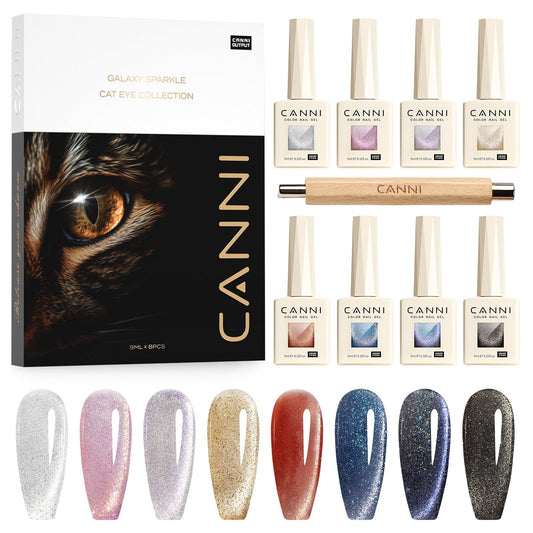 CANNI cat-eye gel nail polish set magnet stroke for dynamic shimmer