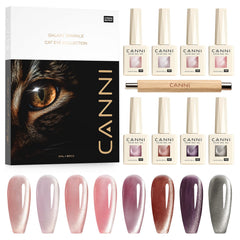 CANNI cat-eye gel polish pink with magnetic shimmer for chic nails
