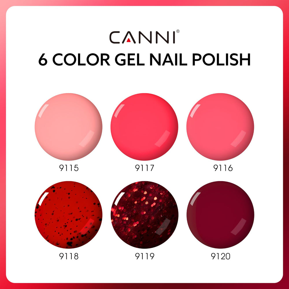 CANNI dark cherry red gel polish bottle close-up shows rich pigment