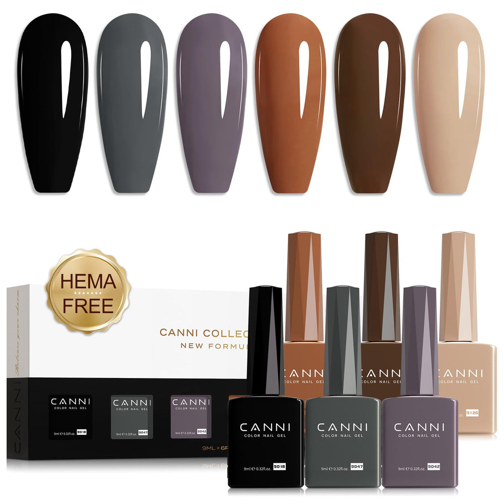 CANNI gel nail polish six-color bottle design for accurate color viewing