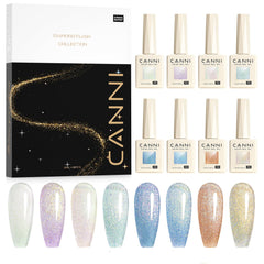 CANNI glitter gel polish set bottle close-up for sparkling nail art ideas
