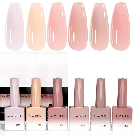 CANNI jelly gel nail polish set color-coded bottles aid quick color selection.