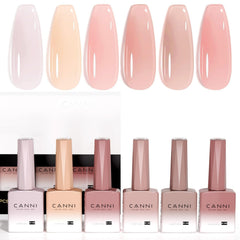 CANNI jelly gel nail polish set color-coded bottles aid quick color selection.