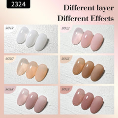 CANNI Jelly Gel swatches display creamy milky white and nude pink tones.