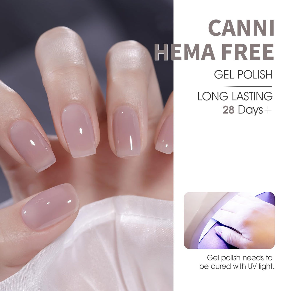 CANNI Jelly Nude kit contents for at‑home gel nails