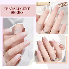CANNI Jelly Nude Pink gel at-home manicure setup for DIY salon-quality nails