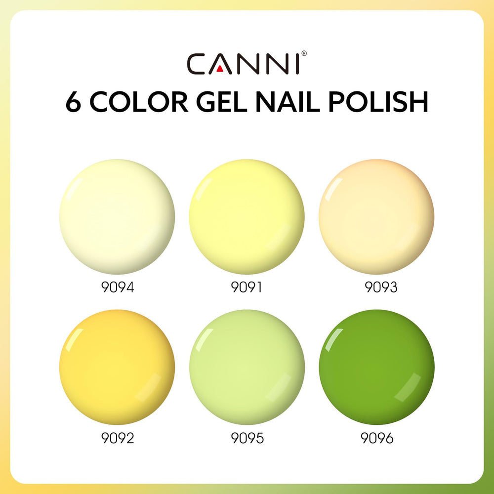 CANNI pastel yellow-green swatch displays range for quick shade planning