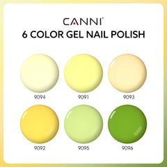 CANNI pastel yellow-green swatch displays range for quick shade planning