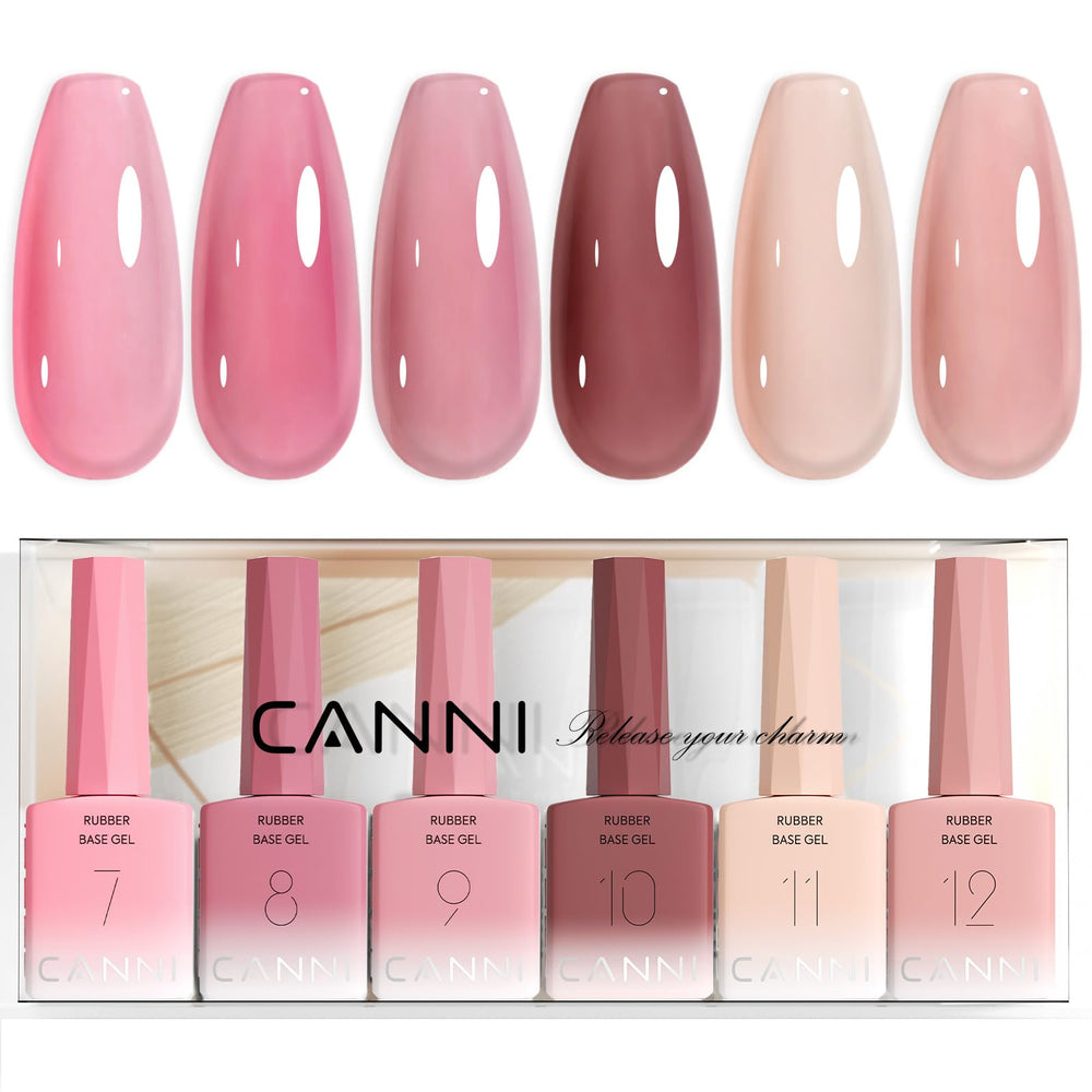 CANNI rubber base gel bottle view demonstrates color accuracy for nails