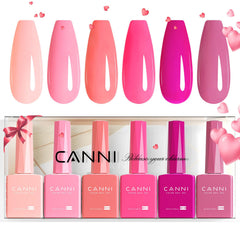 CANNI six-colors 9ml hema-free pink bottle for accurate color viewing