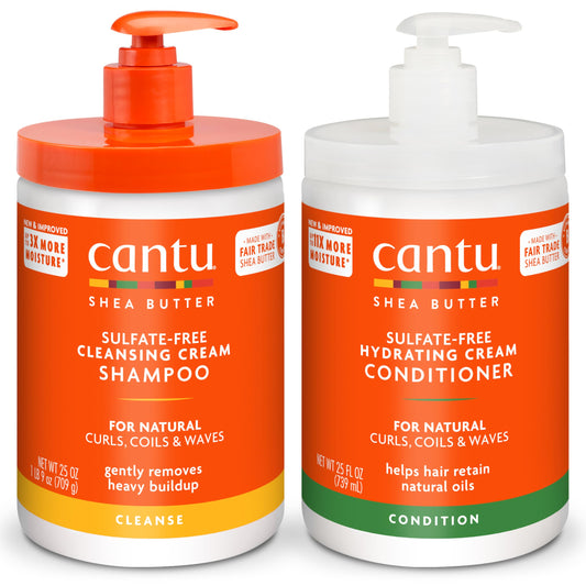 Cantu Shea Butter Shampoo bottle ready for a gentle cleanse.