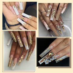 Canvalite nail designs showcasing shiny embellishments for creative looks.