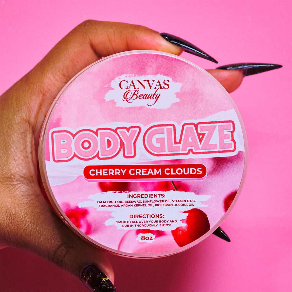 Morning routine shot with radiant skin after Canvas Beauty Glaze use