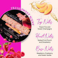 Canvas Beauty Body Glaze Drunken Peach formula glides smoothly, delivering deep hydration without residue.
