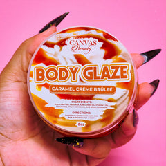 Canvas Beauty Body Glaze on legs shows a smooth glow and hydrated skin