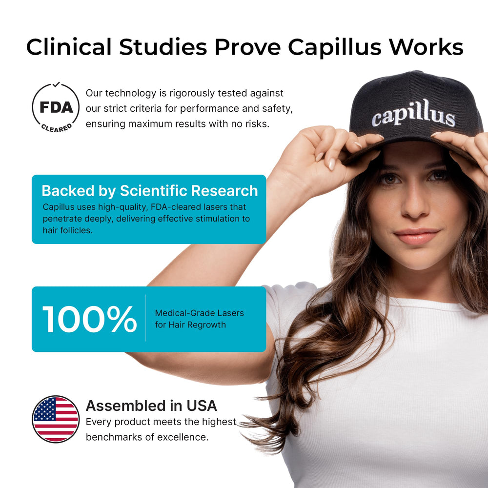 Capillus PRO close-up laser diode array for targeted red light therapy.
