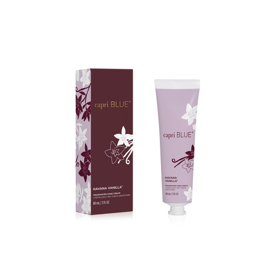 Capri Blue Havana Vanilla hand cream tube, ideal for on-the-go hydration.