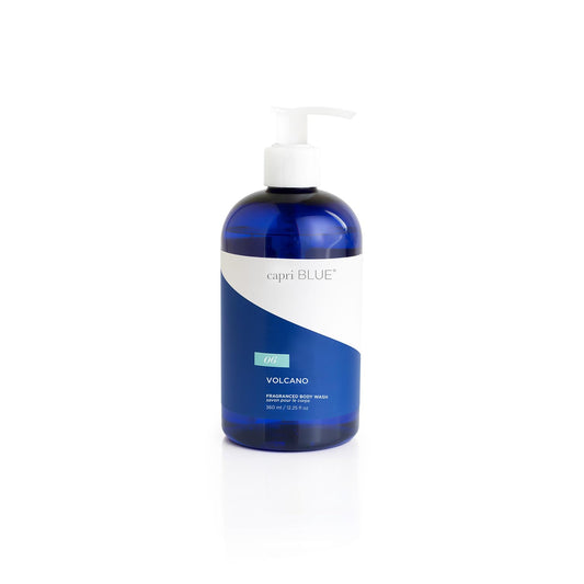 Capri Blue Volcano body wash bottle on display for daily cleansing.