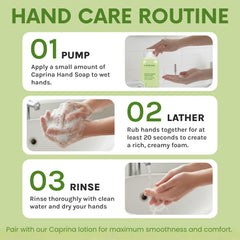 Caprina Aloe-apple essence visual suggests refreshing scent and plant-based care.
