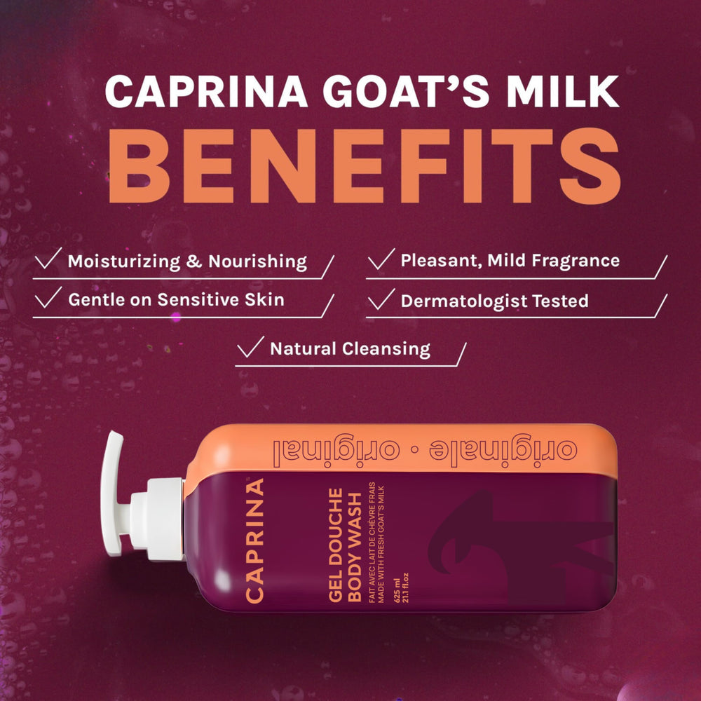 Caprina creamy lather demonstrates gentle cleansing and daily comfort.
