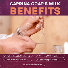 Caprina Goat Milk Bar Soap provides nourishing fatty acids for soft skin.