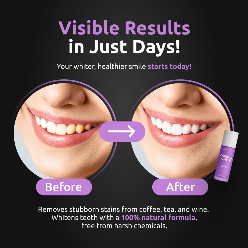 Carbon White VPurple bathroom setup supports a quick daily whitening routine.