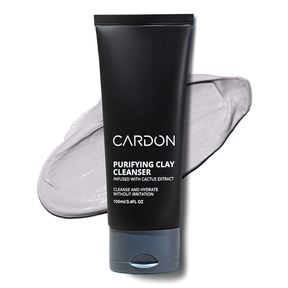 Cardon men's deep pore cleaning clay face wash bottle removes oil and impurities.